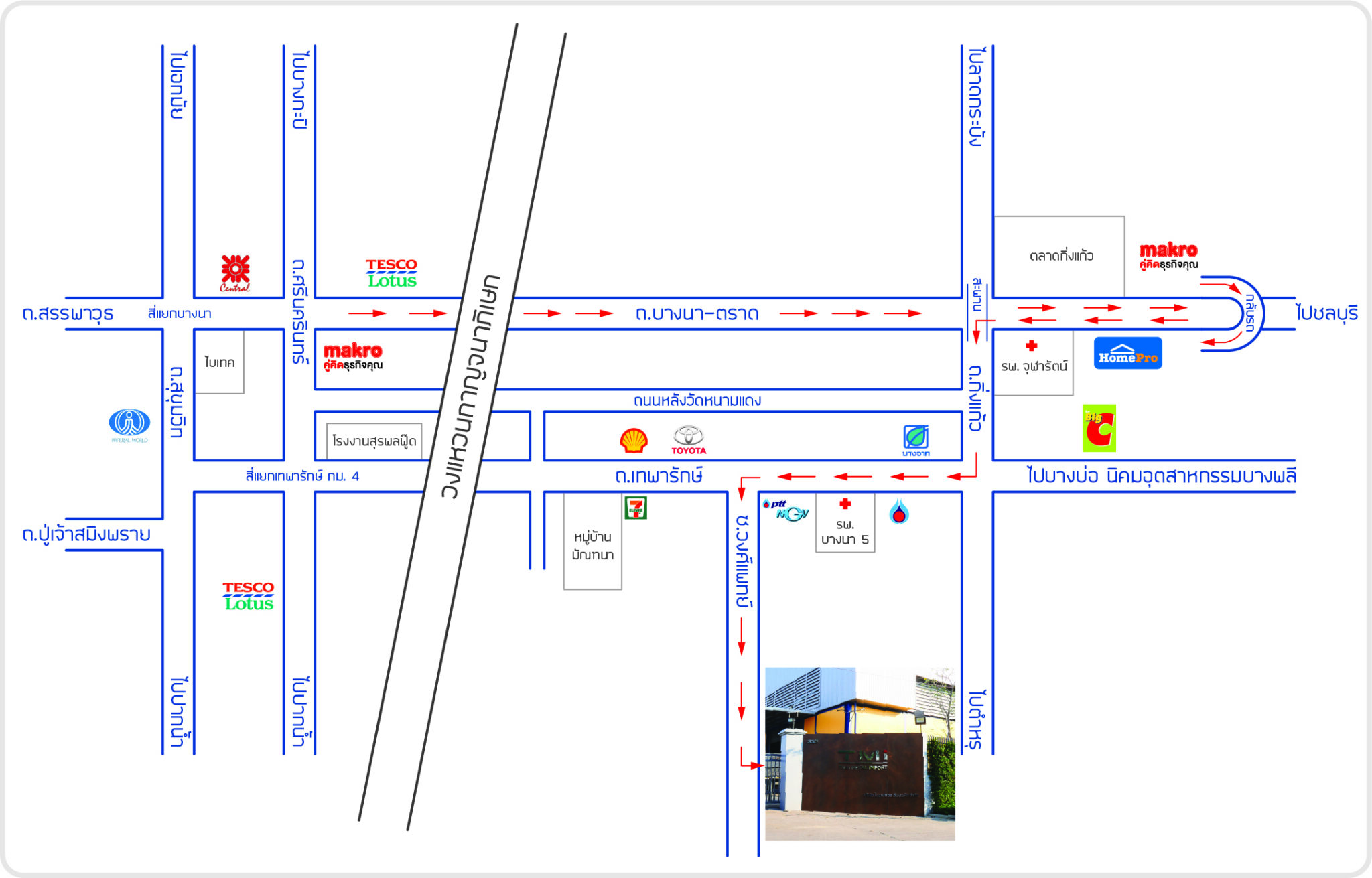 แผนที่เส้นทางการเดินทาง